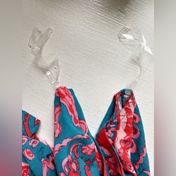 Emily Wonder Green and Pink Paisley Print V-Neck Long Sleeve Top - Picture 9 of 14